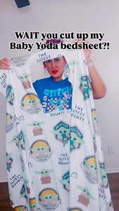 1.2K reactions · 23 comments | You made a dress out of my Baby Yoda bedsheet?! Yes. Yes I did. And I’d do it again because this bubble dress turned out TOO CUTE and because you know fashion 﫧✨ #BabyYoda #Grogu #bedsheetfashion #bubbleDress #dressreveal #patternhack #DIYfashion #babyyodamovie #themandalorian | Vintage Inspired By Jackie | Facebook