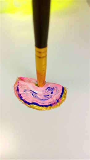 Golden pink blue pour Stroke Relax Art Relaxing & Satisfying #youtubeshorts #shortsfeed #art #colors