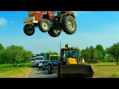 Jcb 3dx loading Mud in TATA Tippers Tractors Swaraj 855F New Holland 3630 Tractor new Thar Truck