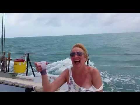 Wind blows off ladies t-shirt at Key West - almost