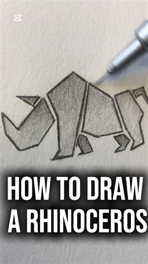 How To Draw A Rhinoceros 🦏💥Drawing Process 💫✏️ #sketchbook #pencildrawing