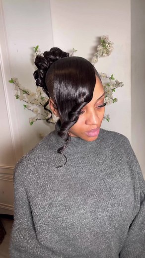 Elegant Pin Curl Bun with Side Bang Tutorial