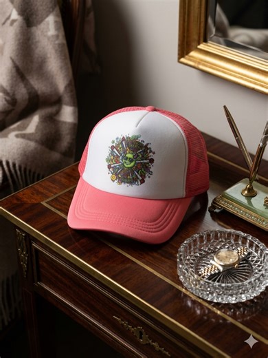 “Level up your vibe 🧢✨ Custom designs available with 6 different color cap🎨 ⚡ 1 day dispatch 🇬🇧 Free UK delivery 📩 Message me to order” webside-TPCREATORS.ETSY.COM Product link -https://www.etsy.com/uk/listing/4477759469/trippy-high-vibes-trucker-hat-neon #explore #tiktokviral #blowthisup #viralpost #xyzbca