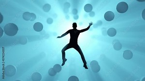 businessman falling into the hole, seamless looping