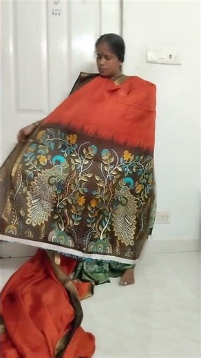 🧡beautiful orange color saree😍💫price for₹650/- WhatsApp order no.7338961740#saree #sareelove #orange