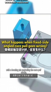 How do you handle undercuts on the fixed side when there’s almost no space left in the mold? 🤔 Fixed-side angled core pulls can be a nightmare when the mechanism isn’t designed well: ❌ Sticking and drag marks ❌ Broken blades ❌ Interference during opening/closing ❌ Rework, downtime… and complaints In this clip, we share a simple and practical fixed-side angled core-pull design 👇 🔹 Guided by a tunnel hole inside the core insert for stable movement 🔹 A locating pin controls the core-pull stroke