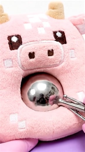 Minecraft Cow Plush ASMR 🐄 Oddly Satisfying Slime Scoop | Relaxing #shorts #minecraft