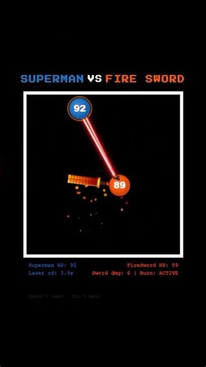 Superman vs Fire Sword Simulation