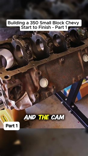 Building a 350 Small Block Chevy Start to Finish-p1#engine #engineering #fyp #projectcar #rebuild
