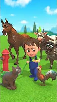 Baby Animals Get Dirty with Mud - Funny Animals Washing Clean - Farm Animals Sounds & Names