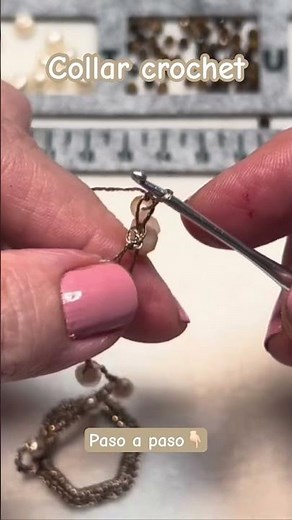 Crochet Infinity Necklace with Pearls and Crystals | Step-by-Step