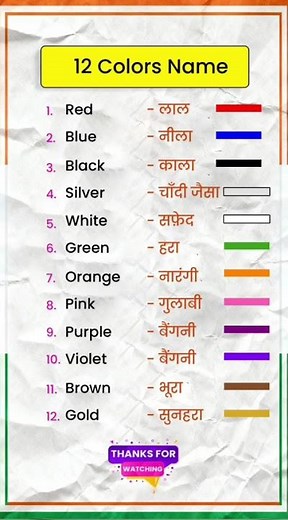 🌈 Learn Colors in English: 10 Color Names / all colour name in english / all types of colours name