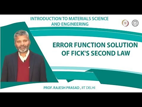 Error function solution of Fick's second law