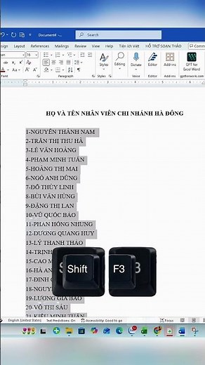 Cách chuyển chữ thường sang chữ in hoa trên word #metub #tinhocvanphong