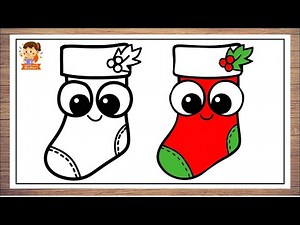 Christmas Socks Step-by-Step Drawing Tutorial