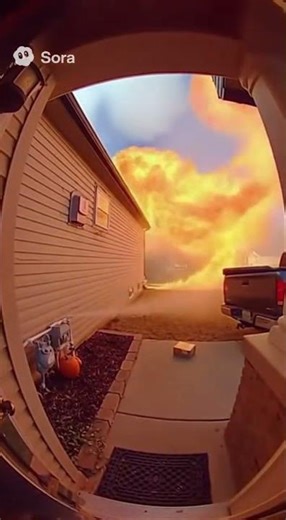 House Explodes Caught on Ring Doorbell #homesecurity #ring #ai #homesecuritysystem #house
