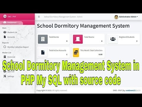 School Dormitory Management System in PHP My SQL with source code