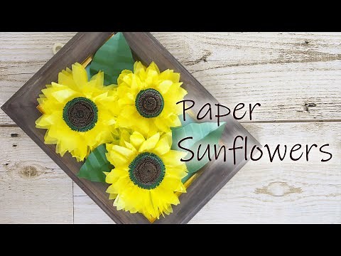 DIY How to Make Paper Sunflower Wall Decor
