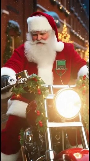 What brand of motorcycle does Santa ride?