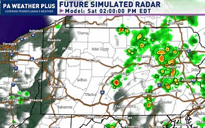 14K views · 75 reactions | ** SATURDAY SIMULATED RADAR ** Here is a look at the simulated radar through this afternoon and evening hours. Scattered to numerous showers and thunderstorms are to be expected in several rounds throughout the state today, with some potentially strong-to-severe. If you will be outdoors, make sure to remain weather alert and seek shelter indoors when thunder roars! | PA Weather Plus, LLC | Facebook