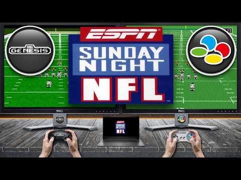 ESPN Sunday Night NFL 🎮 Sega Genesis vs Super Nintendo | Side-by-Side Comparison