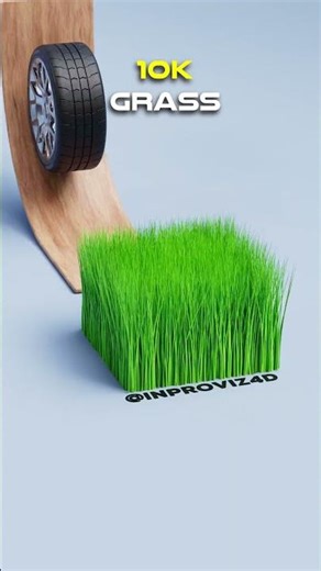 Crushing 100K Grass with a Tire #satisfying #simulation