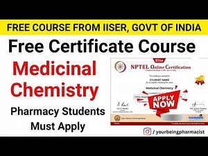 Free Course for Pharmacy Students with Certificate | Free Pharmacy Certificate Course | NPTEL Course