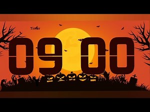 9 Minute Halloween Countdown 🎃 | Spooky Timer with Creepy Flip Sounds