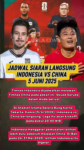 Live RCTI - LIVE Indonesia Vs China Hari Ini 5 Juni 2025 #indonesiavschina #liveindonesiahariini
