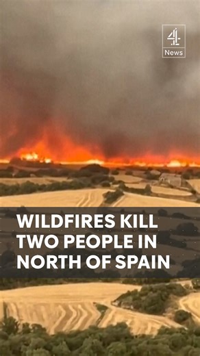 An ‘extremely violent’ wildfire has erupted in Spain’s Catalonia region, killing two people. The blaze erupted during Europe’s severe heatwave, with temperatures reaching 46°C - a national record for June. 14,000 people were ordered to stay indoors as the fire affected an area stretching nearly 40 kilometres. #Heatwave #Wildfire #ExtremeWeather #Spain #ClimateChange #IPC #UN #Europe #InternationalNews #Channel4News | Channel 4 News