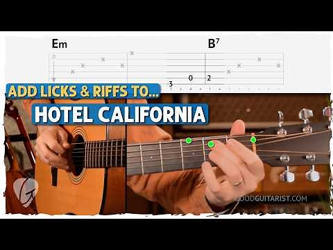 Hotel California Acoustic Guitar Lesson with Walk-Ups, Licks & Riffs (+ TAB)