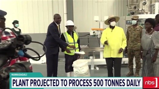 President Museveni has commissioned a USD 50 million cassava value-addition factory in Kamuli, urging farmers to scale up cassava production to meet the plant’s projected daily demand of 500 metric tonnes. @Adam_Mayambala #NBSLiveAt9 #NBSUpdates | NBS Television