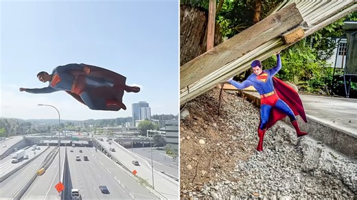 Street Artist Turns His Seattle Neighborhood Into a 'Superman Movie' Using Stickers and Cutouts