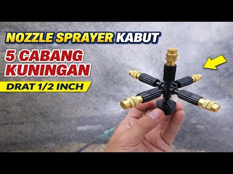 Nozzle Sprayer Kabut 5 Cabang Kuningan | Drat 1/2 Inch | Semprotan Halus & Merata