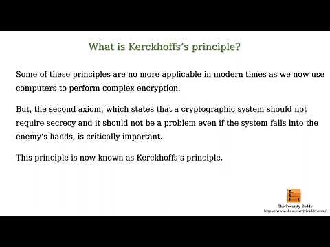 What is Kerckhoffs’s principle?