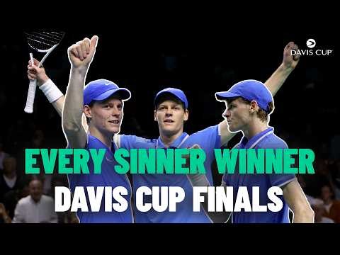EVERY SINNER WINNER 🔥 All Jannik Sinner singles winners from the 2023 & 2024 Davis Cup!