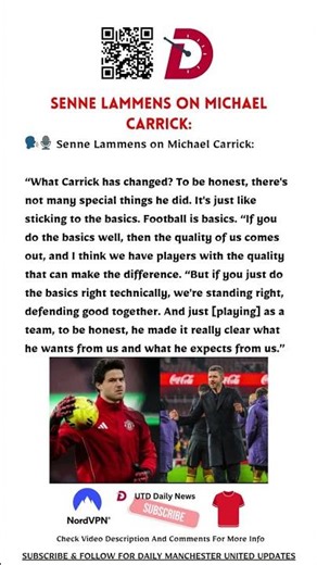 Senne Lammens on Michael Carrick: | #manutd #mufc