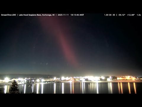 Northern Lights and meteor at Lake Hood 11-11 and 11-12-25