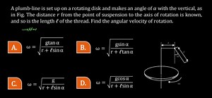 A plumb-line is set up on a rotating disk and makes an angle of... | Filo
