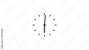 Clock icon with moving arrows and seamless 24 hours loop spinning clock animation day fast speed.