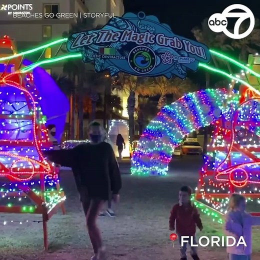 "One man's toxic waste is another man's potpourri!" 🗑️♻️🎄🌟✨ A non-profit in Florida has turned trash into a festive light display to help raise awareness about how the waste people produce affects the world’s oceans. 15,318 single-use plastic beverage bottles were used to make the display’s octopus arms, while a Repreve fabric made from 90% recycled bottles was used for the head, and more than 700 single-use plastic bags were used to create the jellyfish seen in the installation. | ABC7NY
