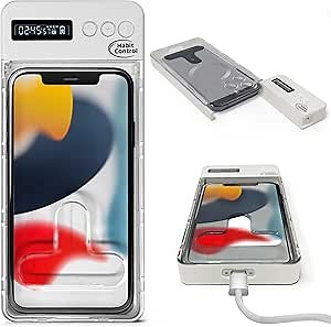 Phone Lock Box - Timed Lock Box Cell Phone Locker, Safe Lockbox Bad Habit, Smartphone Jail with Timer Reduce Kids Adults Screen Time Improve Productivity, Family Time Container - White