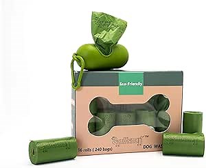 Biodegradable Dog Poop Bags, Dog Poop Bags Refill Rolls, 240-Count Unscented Dog Poop Bags Biodegradable with Dispenser, Dog Waste Bags Biodegradable Compostable, Thick 9x13 Doggy Bags