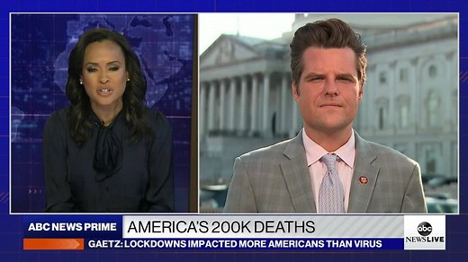 12K views · 250 reactions | Rep. Matt Gaetz, R-Fla., joins ABC News Live to discuss the Trump administration’s handling of the COVID-19 pandemic, the president’s recent comments about the virus and the battle over the Supreme Court vacancy following the death of Justice Ruth Bader Ginsburg. https://abcn.ws/2RVejXT | ABC News Live | Facebook