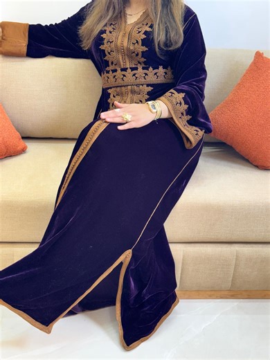 Moroccan Caftan Wedding Dress | Embroidered Arabic Kaftan | Wedding Guest   Eid Outfit | Handmade - Etsy