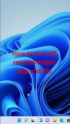 How to turn off recommended app and file in windows 11 #TechEnum