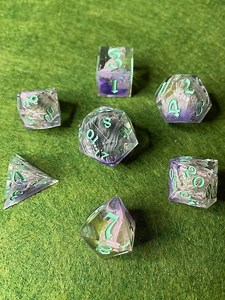 Ethereal Blossom Dice Set | Handmade Resin Sharp Edge Dice for Dungeons and Dragons, Tabletop Gaming - Etsy