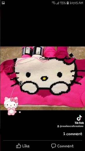 crochet Hello Kitty graph blanket