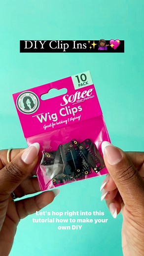Get into this quick DIY tutorial of how to make your own hair clip ins at home! 💁🏾‍♀️💖✨ Would you try? Wig Clips are available at your local @Family Dollar 🩵 . . #softeeproducts #softeebabe #wigs #hair #wig #lacewigs #bundles #virginhair #lacefrontal #wigmaker #hairstyles #wigsforsale #hairextensions