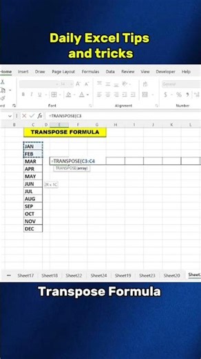 Stop Copy-Paste in Excel – Use TRANSPOSE